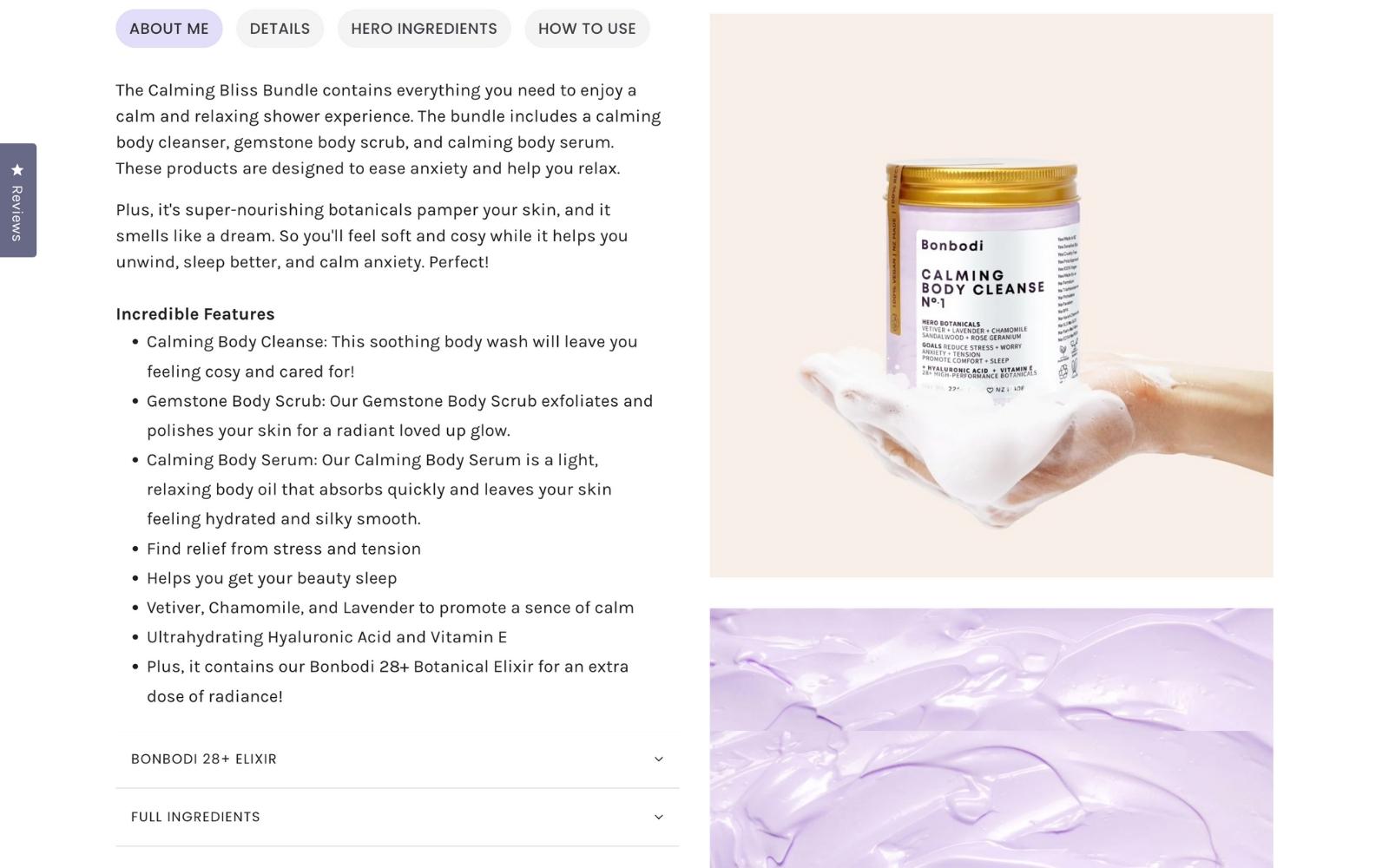 Ingredients or nutritional information